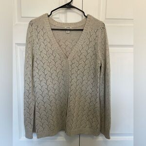 L.L. Bean Women's Beige V-Neck Sweater- Medium